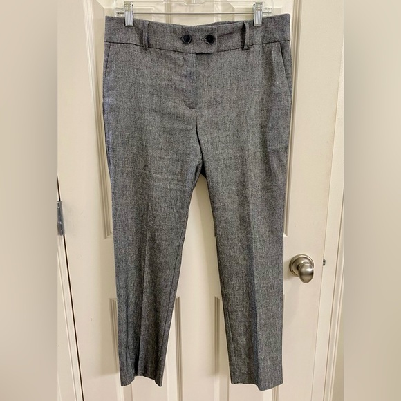 LOFT slim style pants in Black/white crosshatch pattern. Size-8 - Picture 1 of 4